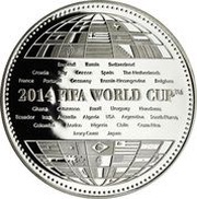 100 Dram 2014 FIFA World Cup in Brazil, Armenia, 2014 reverse image