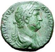 Sestertius - Hadrian PIETAS AVG S C; Pietas obverse image