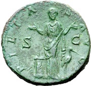 Sestertius - Hadrian PIETAS AVG S C; Pietas, Rome, 133-135 reverse image