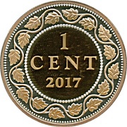 1 Cent In the name of Edward VII; Small leaves design - 1908, Canada, 2017 reverse image