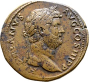 Sestertius - Hadrian FELICITAS AVG S C; Felicitas obverse image