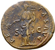 Sestertius - Hadrian FELICITAS AVG S C; Felicitas, Rome, 136 reverse image