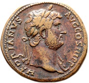 Sestertius - Hadrian FIDES PVBLICA S C; Fides obverse image