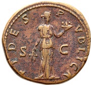 Sestertius - Hadrian FIDES PVBLICA S C; Fides, Rome, 136 reverse image
