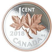 1 Cent - Elizabeth II Pigeon biset, Canada, 2018 reverse image