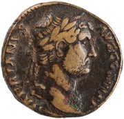 Sestertius - Hadrian MONETA AVG S C; Moneta obverse image