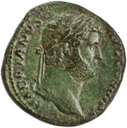 Sestertius - Hadrian // S C; Nemesis and Victory obverse image