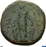 Sestertius - Sabina PIETAS AVG S C; Pietas, Rome, 136-138 reverse image