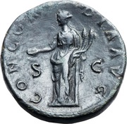 Sestertius - Sabina CONCORDIA AVGS C; Concordia, Rome, 136-138 reverse image