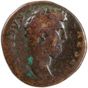Sestertius - Lucius Aelius TR POT COS II CONCORDIA S C; Concordia obverse image