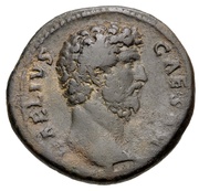 Sestertius - Lucius Aelius TR POT COS II PIETAS S C; Pietas obverse image