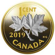 1 Cent - Elizabeth II Feuille d'érable, Canada, 2019 reverse image