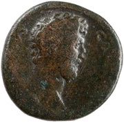 Sestertius - Lucius Aelius TR POT COS II SALVS S C; Salus obverse image