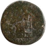 Sestertius - Lucius Aelius TR POT COS II SALVS S C; Salus, Rome, 137 reverse image