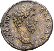 Sestertius - Lucius Aelius TR POT COS II S C; Fortuna and Spes obverse image