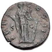 Sestertius - Lucius Aelius TR POT COS II S C; Fortuna and Spes, Rome, 137 reverse image