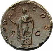 Sestertius - Lucius Aelius TR POT COS IIS C; Spes, Rome, 137 reverse image