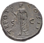 Sestertius - Lucius Aelius TR POT COS II S C; Spes, Rome, 137 reverse image