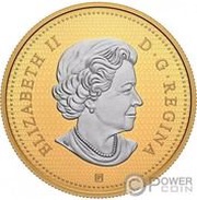 1 Cent - Elizabeth II Canadian penny; gold plated obverse image