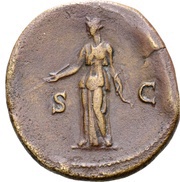 Sestertius - Hadrian // S C; Diana, Rome, 137-138 reverse image