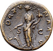 Sestertius - Hadrian FORTVNA AVGS C; Fortuna, Rome, 137-138 reverse image