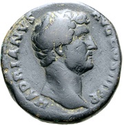 Sestertius - Hadrian SALVS AVG S C; Salus obverse image
