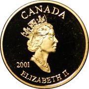 3 Cents - Elizabeth II Postage Stamp Gold Plated obverse image