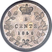 5 Cents - Victoria, Canada, 1858-1901 reverse image