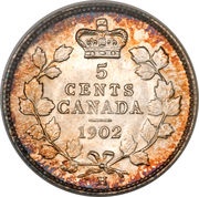 5 Cents - Edward VII, Canada, 1902 reverse image
