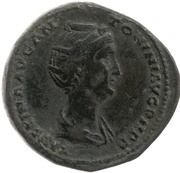 Sestertius - Faustina the Elder CONCORDIA AVG S C; Concordia obverse image