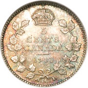 5 Cents - George V w/o "DEI GRATIA" reverse image