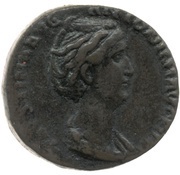 Sestertius - Faustina the Elder IVNONI REGINAE S C; Juno obverse image