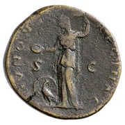 Sestertius - Faustina the Elder IVNONI REGINAE S C; Juno, Rome, 138-141 reverse image