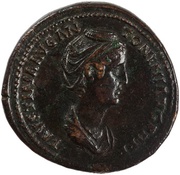 Sestertius - Faustina the Elder VENERI AVGVSTAE S C; Venus obverse image