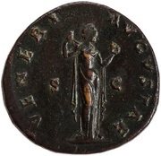 Sestertius - Faustina the Elder VENERI AVGVSTAE S C; Venus, Rome, 138-141 reverse image