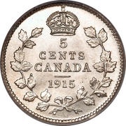 5 Cents - George V with DEI GRATIA, Canada, 1912-1919 reverse image