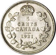 5 Cents - George V with DEI GRATIA, Canada, 1920-1921 reverse image