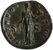 Sestertius - Antoninus Pius P M TR POT COS II S C; Fides, Rome, 139 reverse image