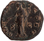 Sestertius - Antoninus Pius TRIB POT COS II PAX S C; Pax, Rome, 139 reverse image