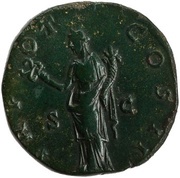 Sestertius - Antoninus Pius TR POT COS II SC; Felicitas, Rome, 139 reverse image