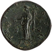 Sestertius - Antoninus Pius TR POT COS II SC; Pax, Rome, 139 reverse image