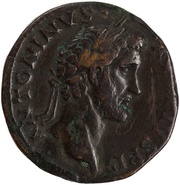 Sestertius - Antoninus Pius AFRICA COS II S C; Africa obverse image