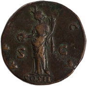 Sestertius - Antoninus Pius AFRICA COS II S C; Africa, Rome, 139 reverse image