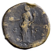 Sestertius - Antoninus Pius AFRICA COS II S C; Africa, Rome, 139 reverse image