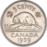 5 Cents - George VI round reverse image