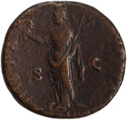 Sestertius - Antoninus Pius HISPANIA COS II S C; Hispania, Rome, 139 reverse image