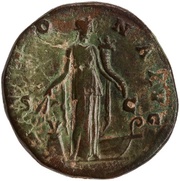 Sestertius - Antoninus Pius ANNONA AVG S C; Annona, Rome, 140-144 reverse image
