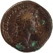 Sestertius - Antoninus Pius ANNONA AVG S C; Annona obverse image