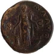 Sestertius - Antoninus Pius ANNONA AVG S C; Annona, Rome, 140-144 reverse image