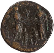 Sestertius - Antoninus Pius and Faustina the Elder CONCORDIAE S C, Rome, 140-144 reverse image